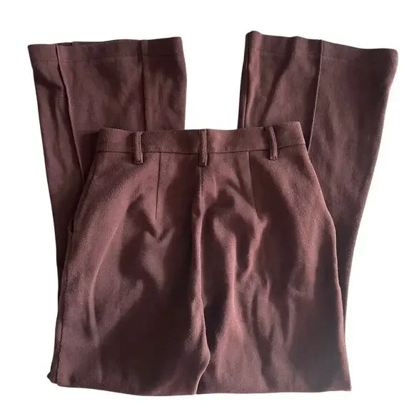 Urban Outfitters, Maroon, Pleated, Flare/Wide Leg, Trousers- S - Picture 2 of 12